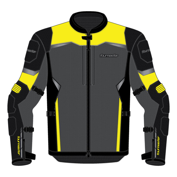 Tourmaster Men's Intake Air Jacket Black/Hi-Viz - Front View