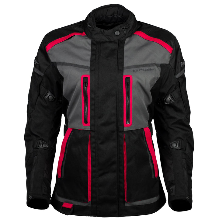 Tourmaster Women's Transition Jacket Rubine/Gun - Front View