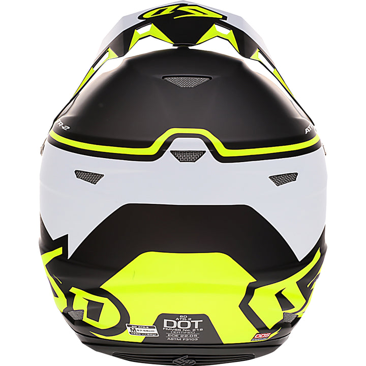 6D Helmets ATR-2 Drive Helmet Neon Yellow - Rear View