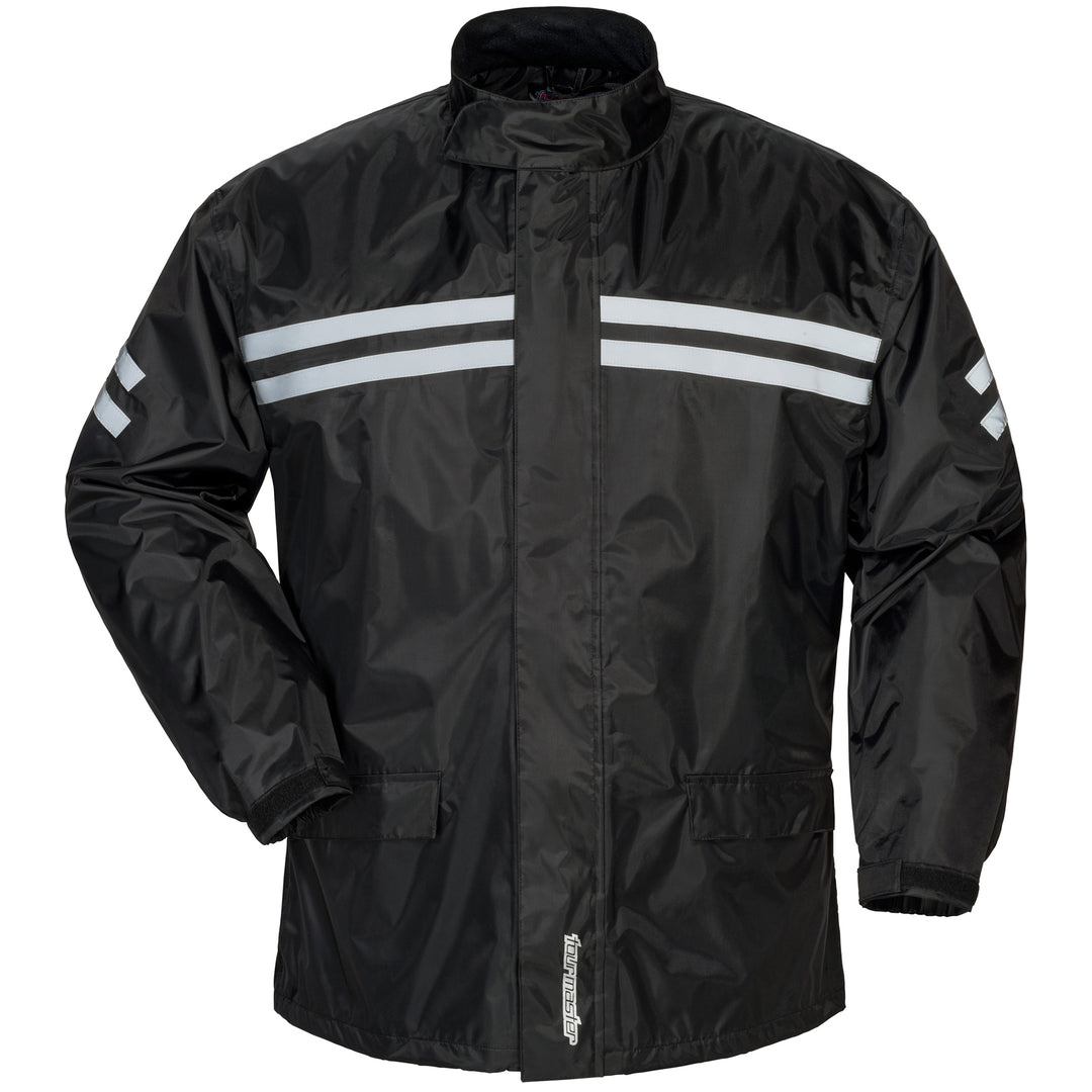 Tourmaster Shield Two-Piece Rainsuit Black - Front View of Jacket