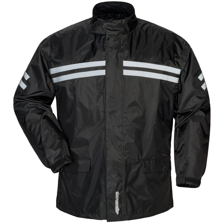 Tourmaster Shield Two-Piece Rainsuit Black - Front View of Jacket
