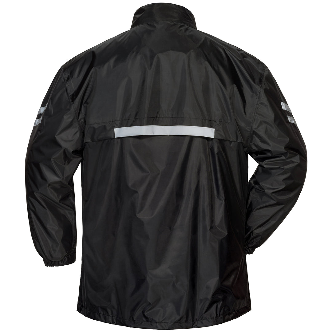 Tourmaster Shield Two-Piece Rainsuit Black - Rear View of Jacket