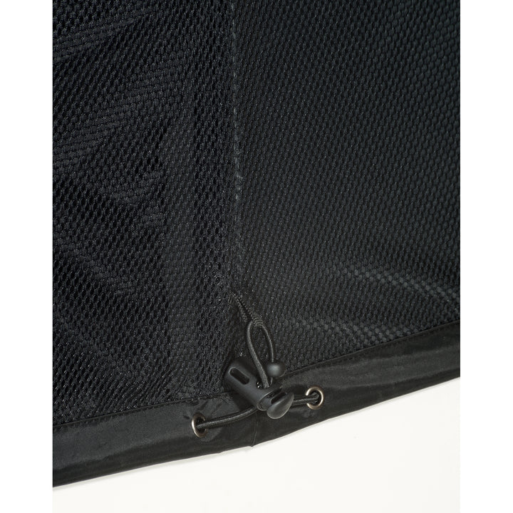 Tourmaster Shield Two-Piece Rainsuit Black - Close-Up of Drawstring in Storage Bag