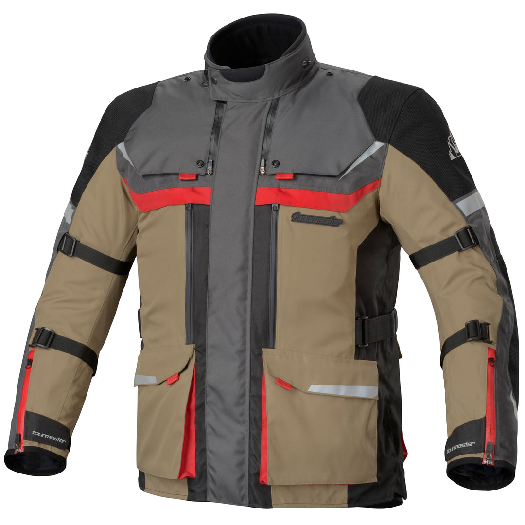 Tourmaster Mariner Laminated Jacket Sand/Grey - Front View