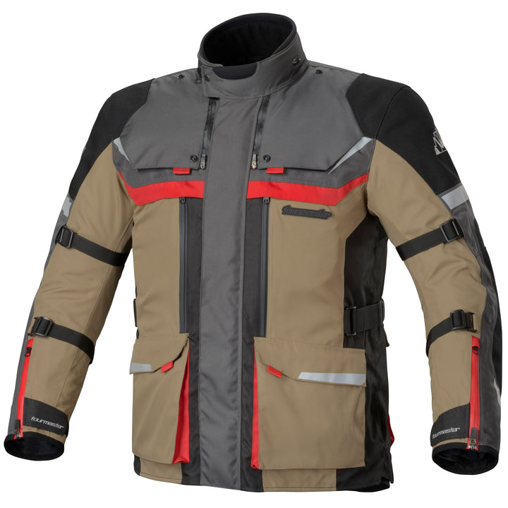 Tourmaster Mariner Laminated Jacket Sand/Grey - Front View