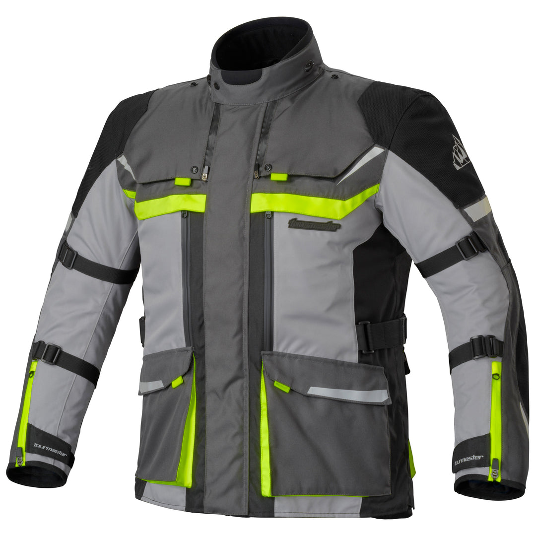 Tourmaster Mariner Laminated Jacket Grey/Hi-Viz - Front View