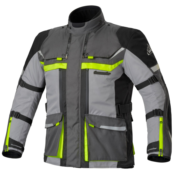 Tourmaster Mariner Laminated Jacket Grey/Hi-Viz - Front View
