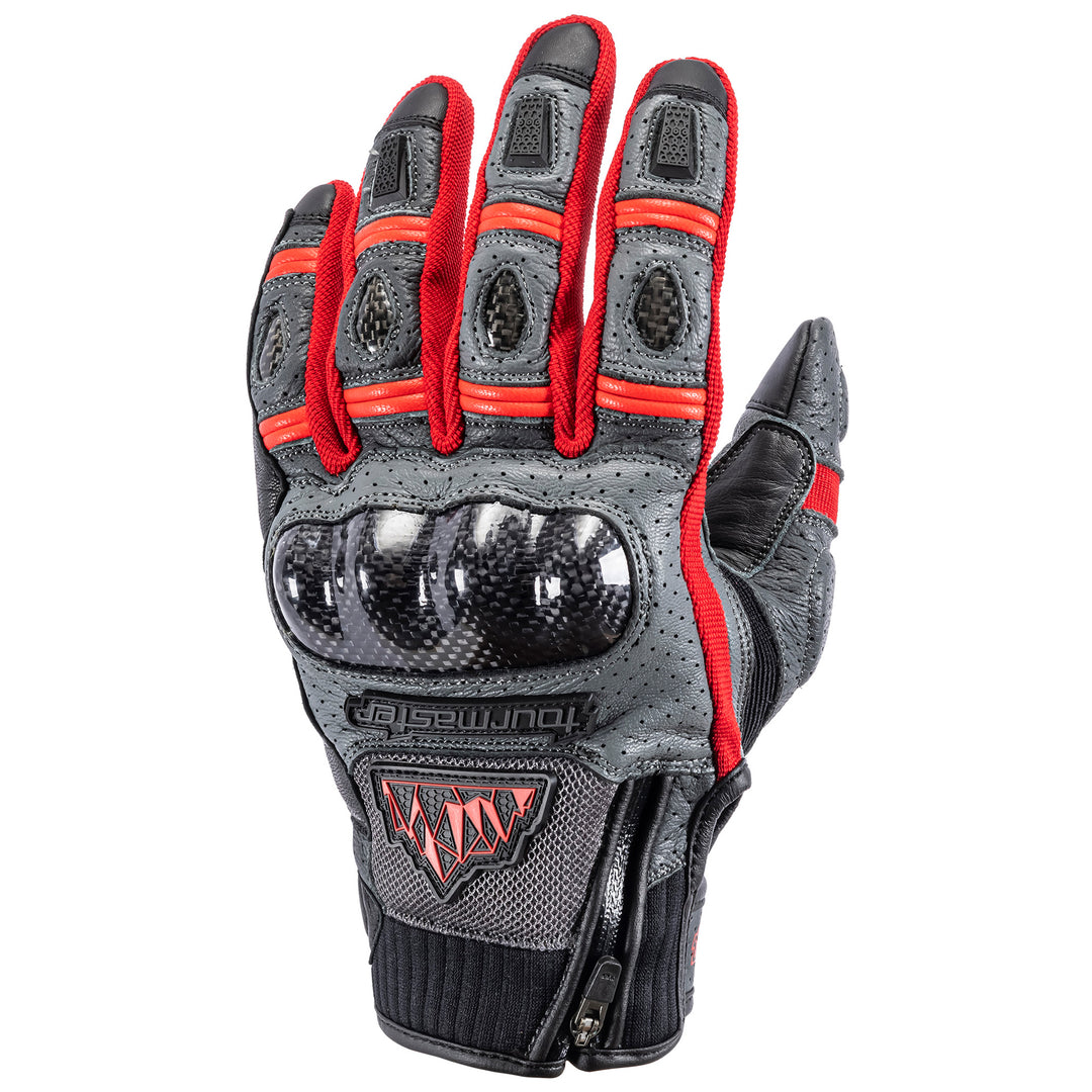 Tourmaster Horizon Line Men's Sierra Peak Glove Gray/Red - Back of Hand View