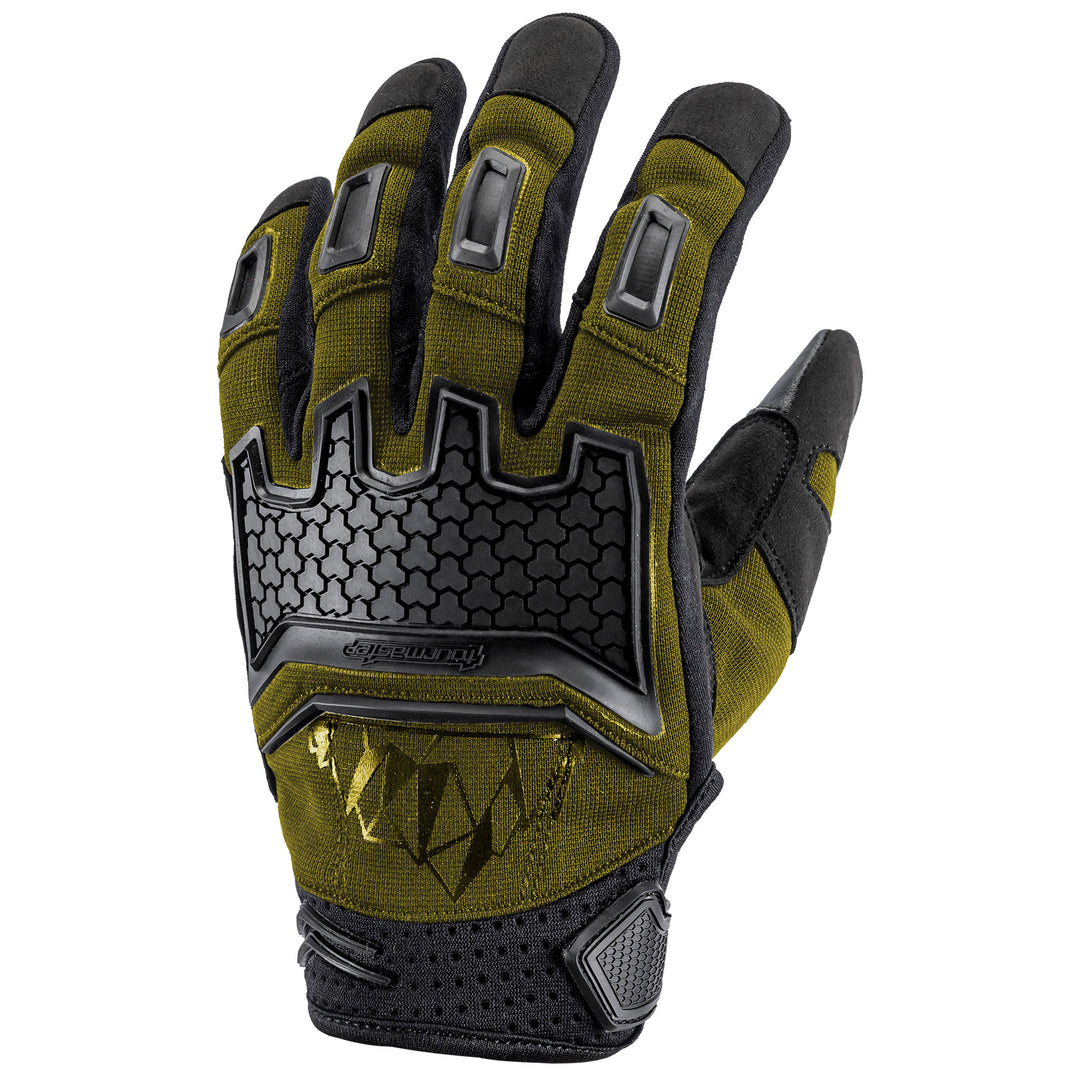 Tourmaster Horizon Line Men's Overlander Glove Olive - Back of Hand View