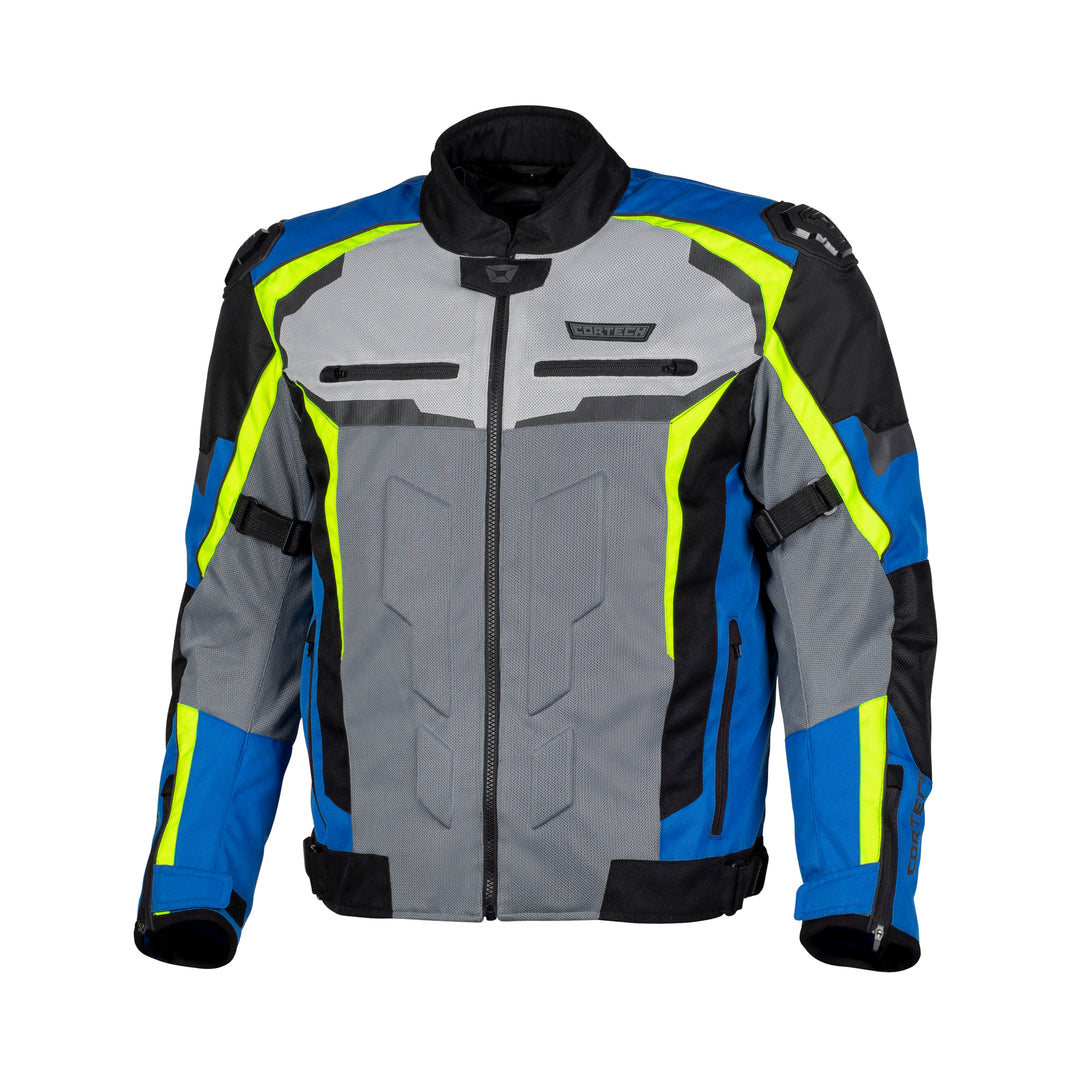 Cortech Speedway Men's Hyper-Flo Air Jacket Blue/Hi-Viz - Front View