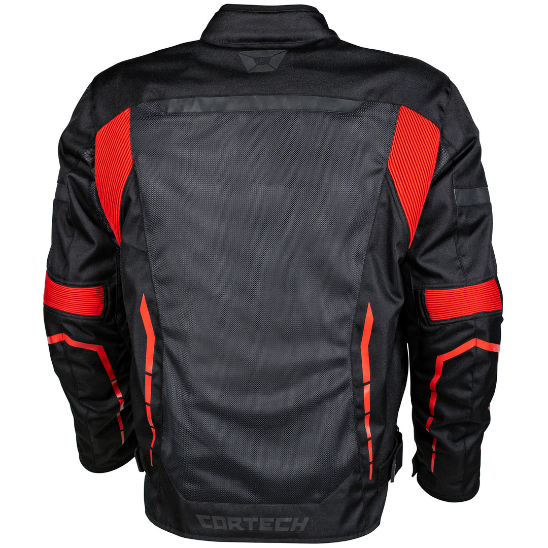 Cortech Speedway Aero-Flo Jacket Red/Black - Close-Up Rear View