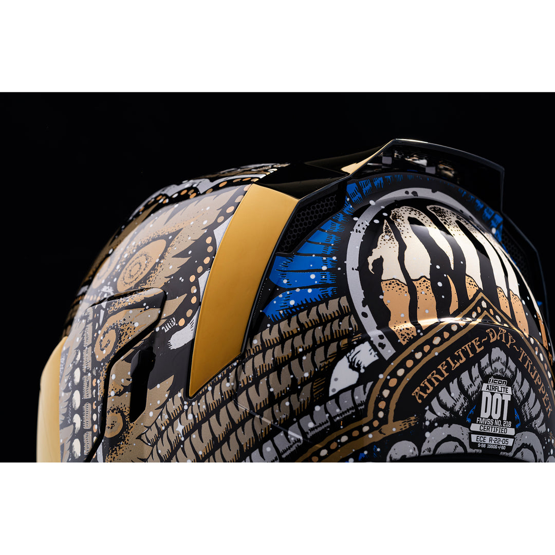 ICON Airflite™ Daytripper Helmet Gold - Close-Up of Rear Vent