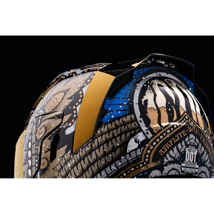 ICON Airflite™ Daytripper Helmet Gold - Close-Up of Rear Vent