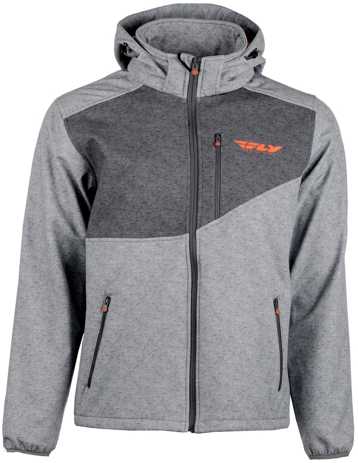 Fly Racing Checkpoint Jacket Grey Heather/Orange - Front View