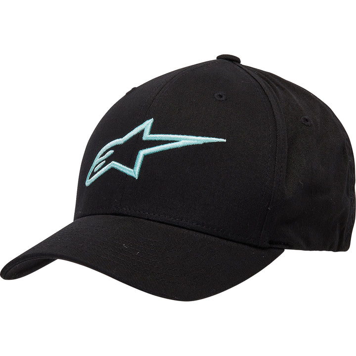 Alpinestars Ageless Curve Hat Black/Light Aqua - Front Side View