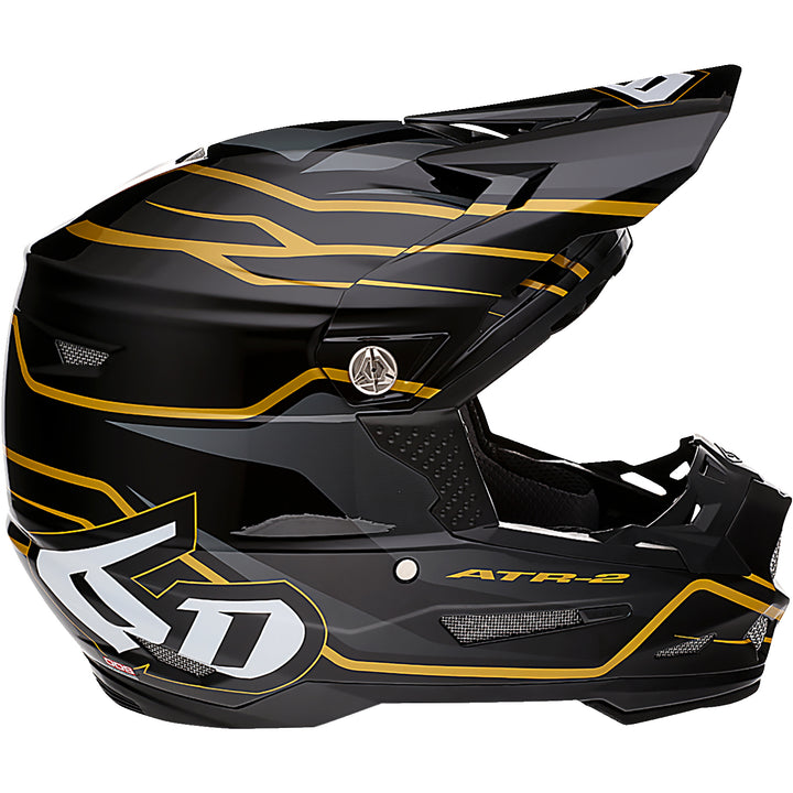 6D Helmets ATR-2 Phase Helmet Black/Gold - Right Side View