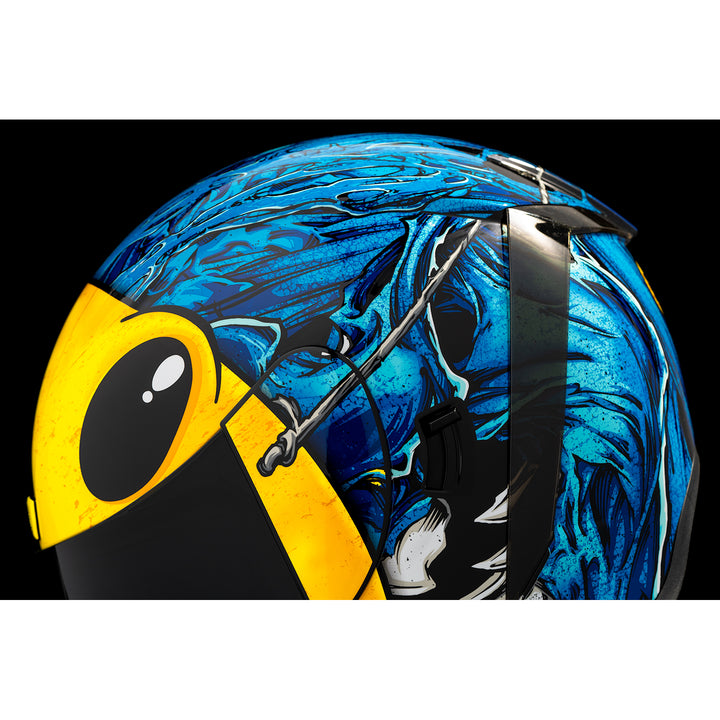 ICON Airform™ Brozak MIPS® Helmet Blue - Close-Up of Left Side Details
