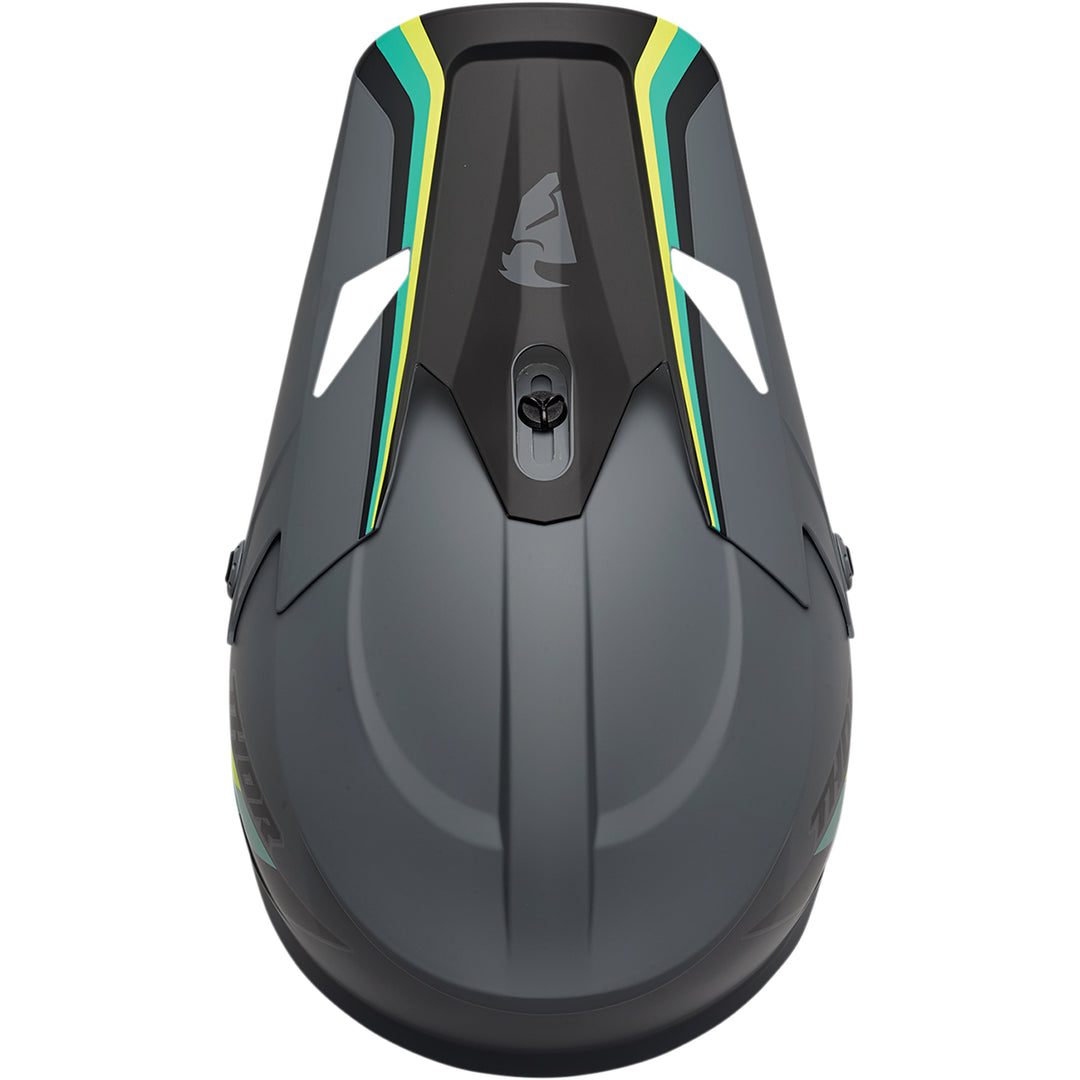 THOR Sector Runner MIPS® Helmet Gray/Teal - Top Down View