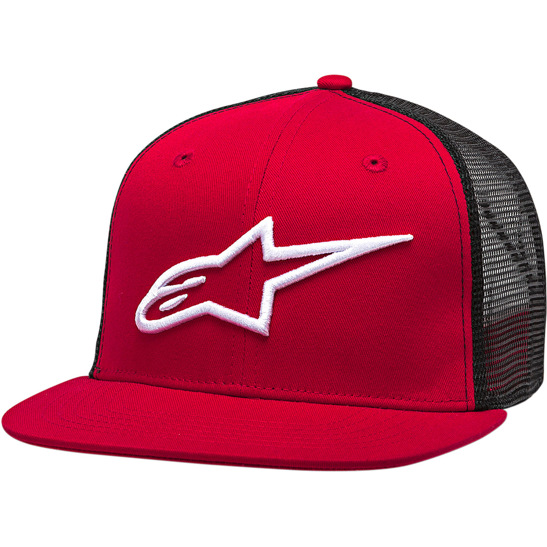 Alpinestars Corp Trucker Hat Red/Black - Front Side View