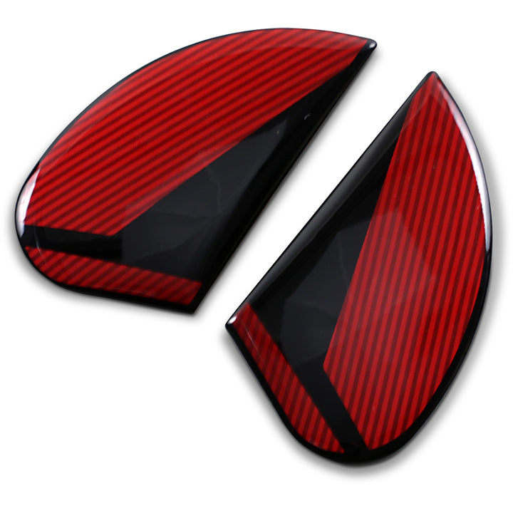 ICON Airform™ Helmet Side Plates — Conflux Red - Angled Side View of Pair