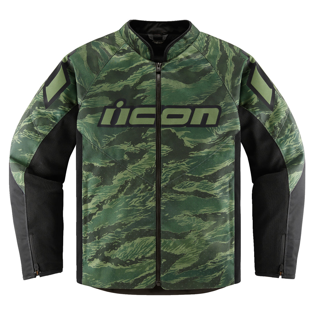 ICON Hooligan CE Tiger's Blood Jacket Green - Front View