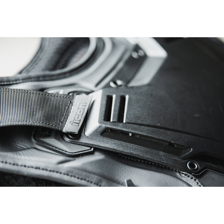 ICON Field Armor 3™ Vest Stealth - Angled Close-Up of Upper Corner of Chest Plate