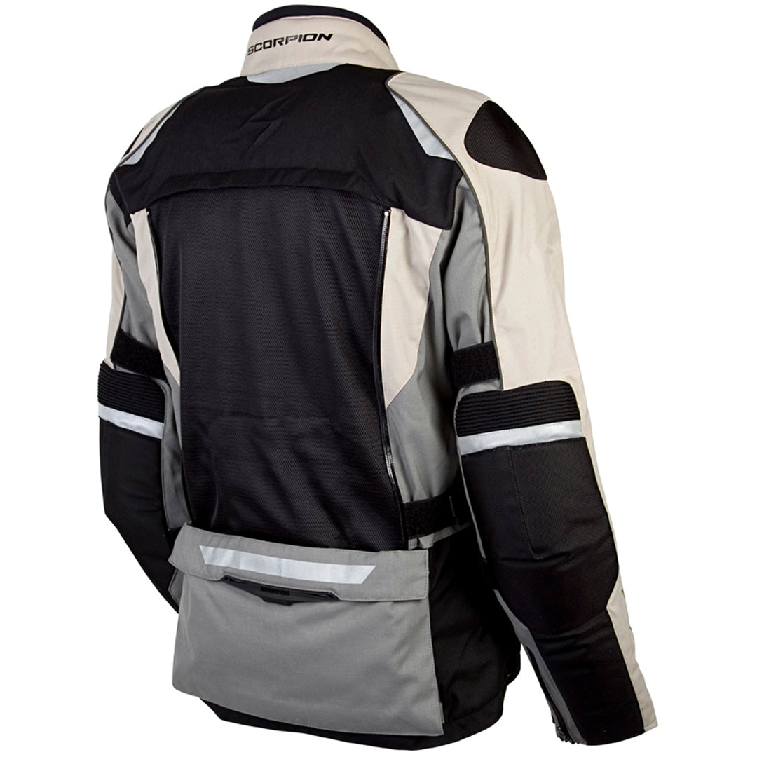 SCORPION EXO Yosemite XDR Jacket Sand - Rear Side View with Back Mesh Panel Open