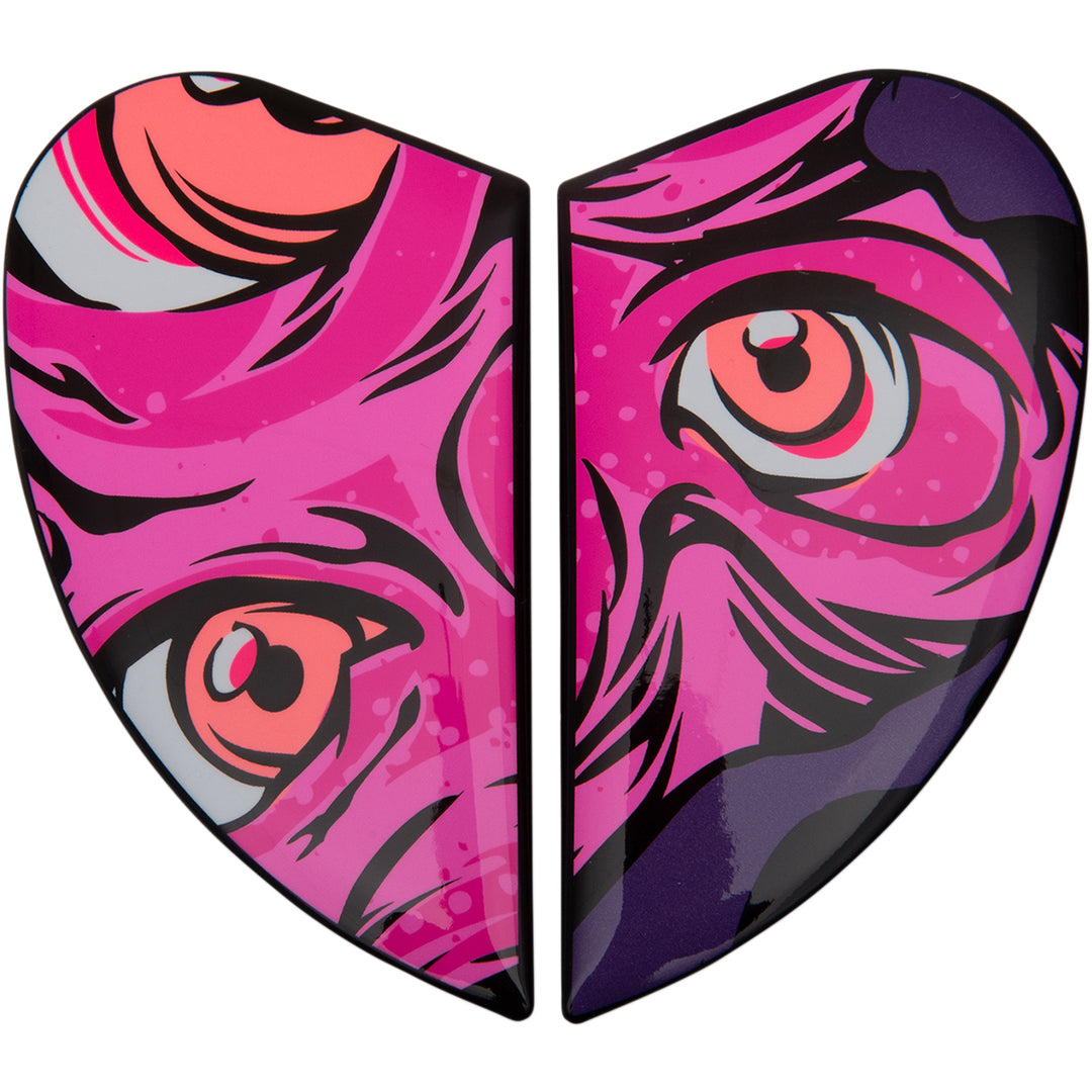 ICON Airform™ Helmet Side Plates — Illuminatus Pink - Side View of Pair