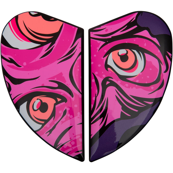 ICON Airform™ Helmet Side Plates — Illuminatus Pink - Side View of Pair