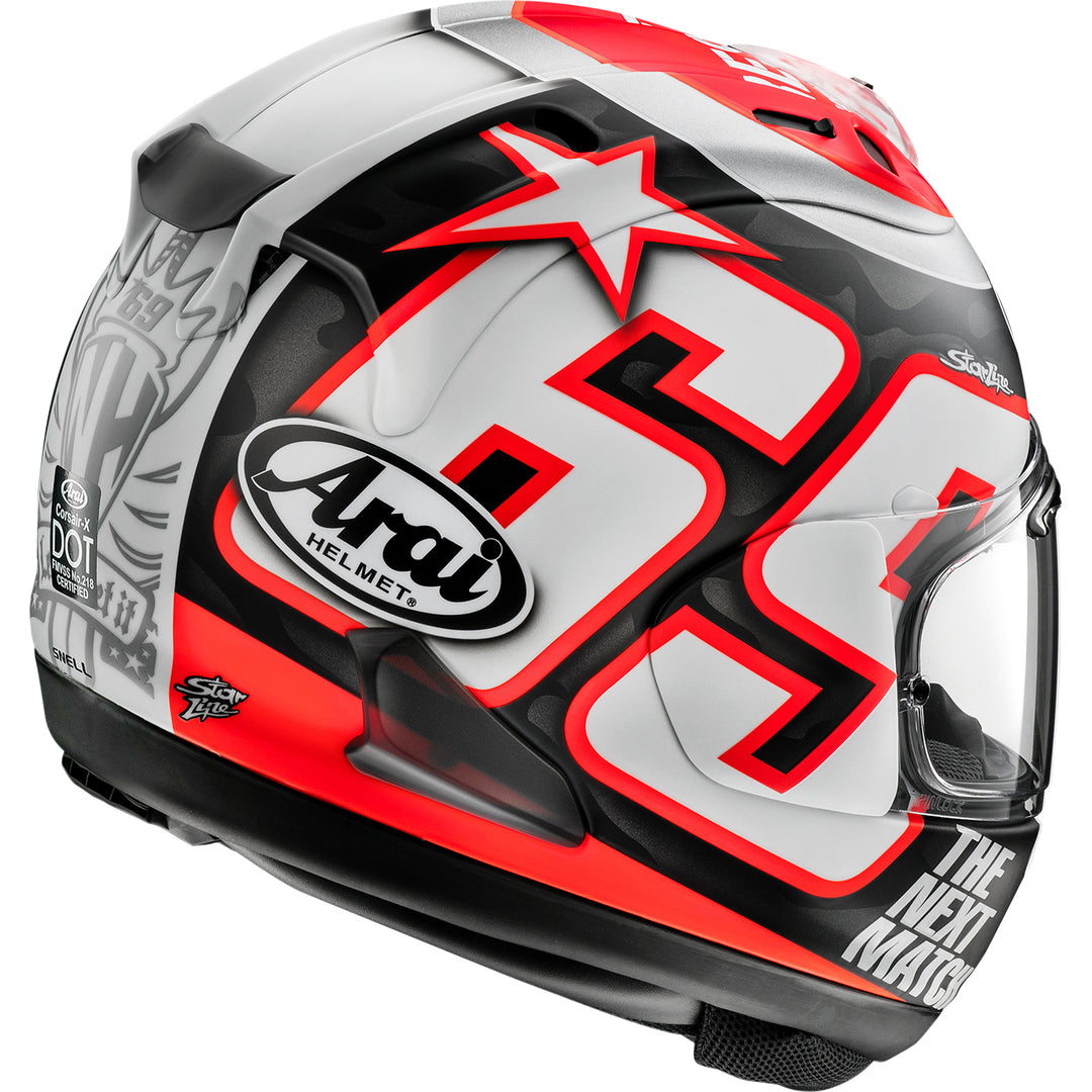 Arai Corsair-X Nicky Reset Helmet Frost - Rear Side View