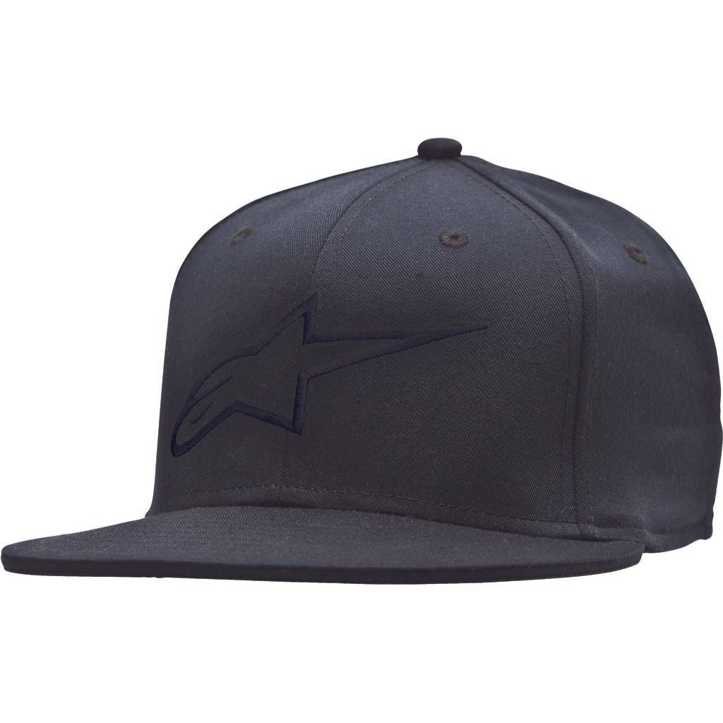 Alpinestars Ageless Flat Bill Hat Black/Black - Front Side View