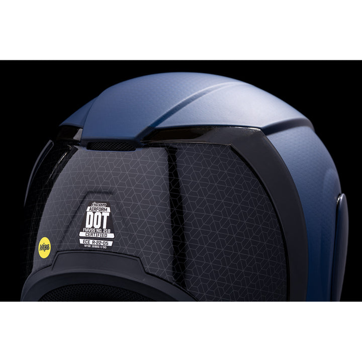 ICON Airform™ Counterstrike MIPS® Helmet Blue - Close-Up of Rear Right Side Details
