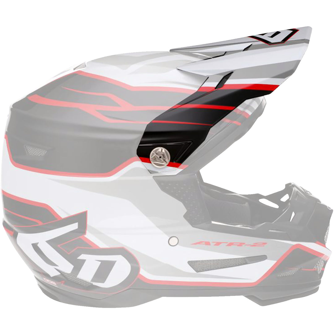 6D Helmets ATR-2 Helmet Visor Phase/White Red - Side View