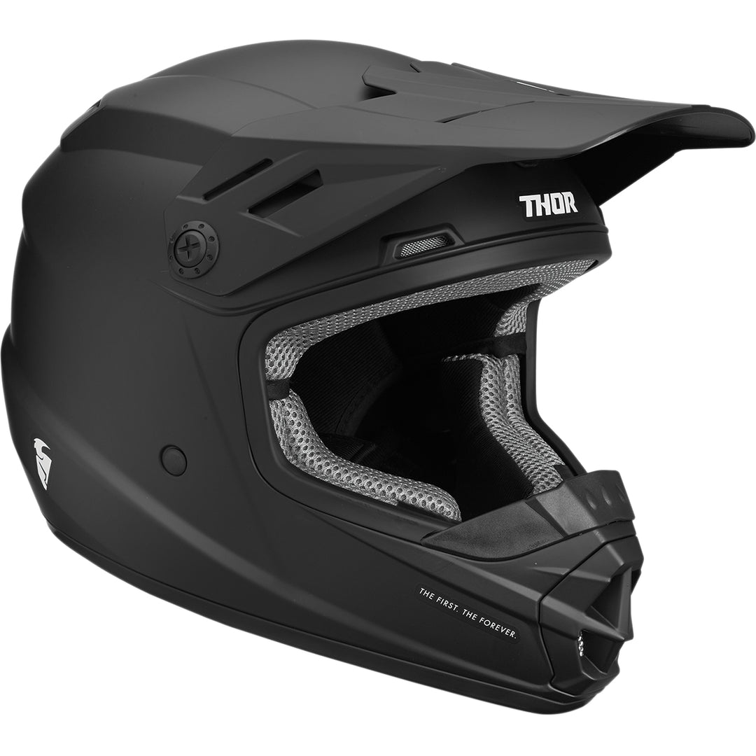 THOR Youth Sector Blackout Helmet - Front Side View
