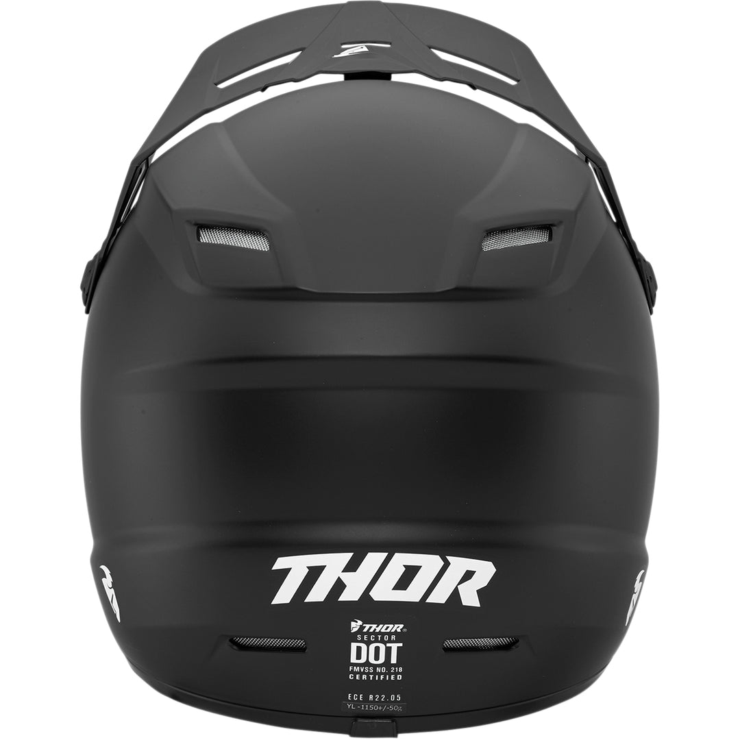 THOR Youth Sector Blackout Helmet - Rear View