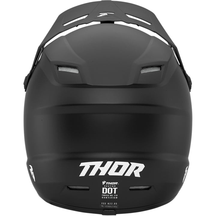 THOR Youth Sector Blackout Helmet - Rear View