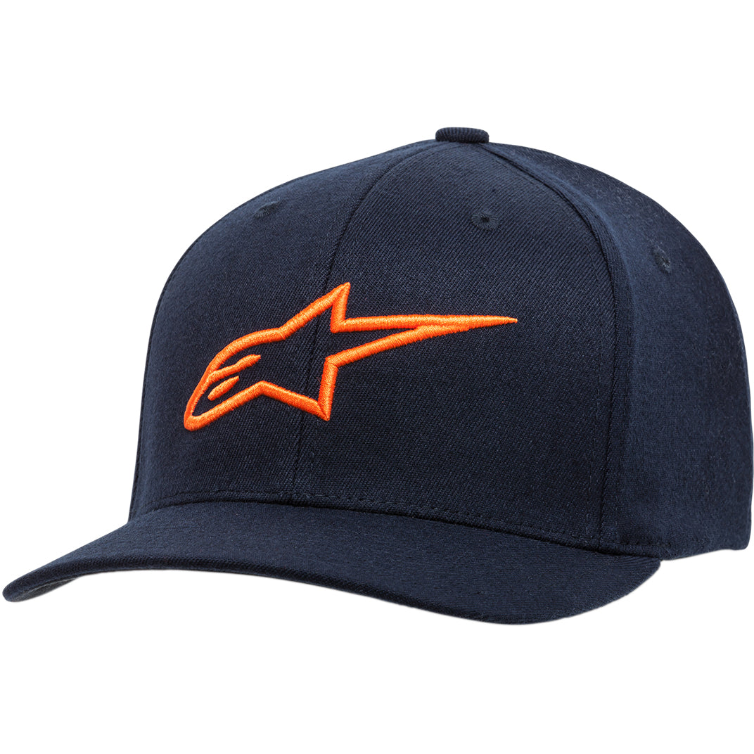 Alpinestars Ageless Curve Hat Navy/Orange - Front Side View