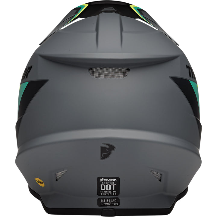 THOR Sector Runner MIPS® Helmet Gray/Teal - Rear View