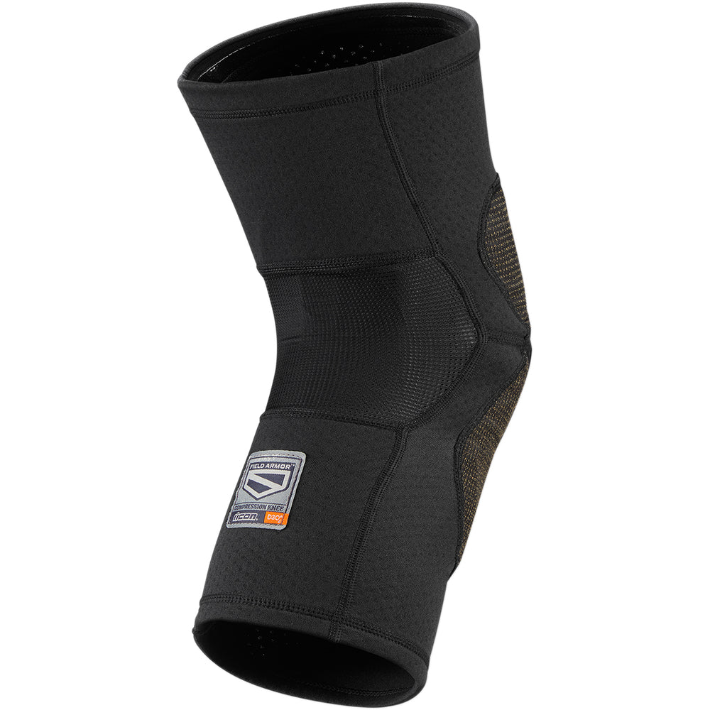 ICON Field Armor™ Compression Knee Guards Black - Rear Side View