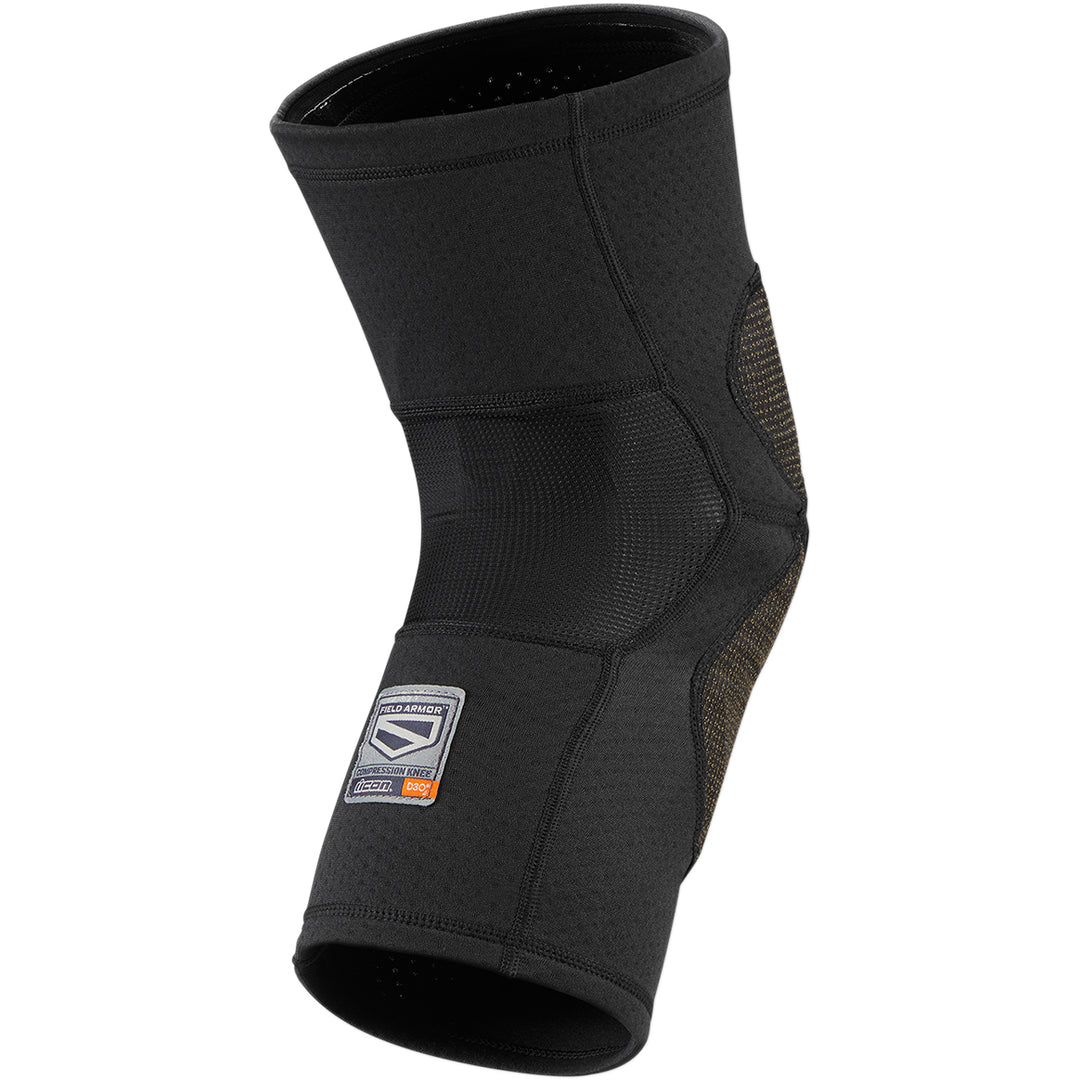 ICON Field Armor™ Compression Knee Guards Black - Rear Side View