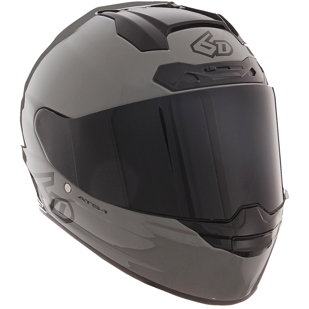 6D Helmets ATS-1R Solid Helmet Gloss Gray - Front Right Side View