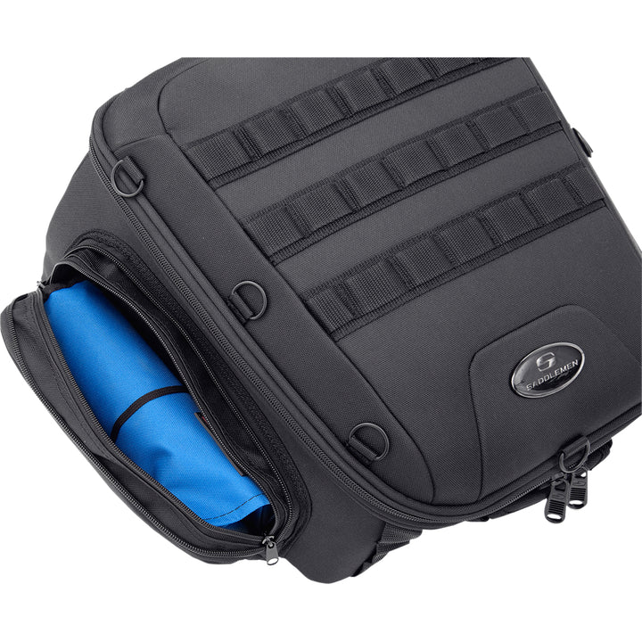 SADDLEMEN TS1450R Tactical Tunnel Bag - Top View with Side Pocket Open