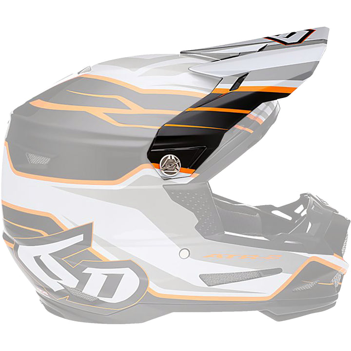 6D Helmets ATR-2 Helmet Visor Phase/White Orange - Side View