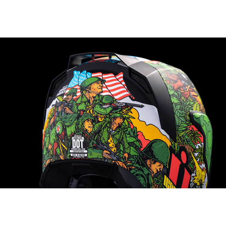 ICON Airflite™ GP23 Helmet Green - Close-Up of Rear Details