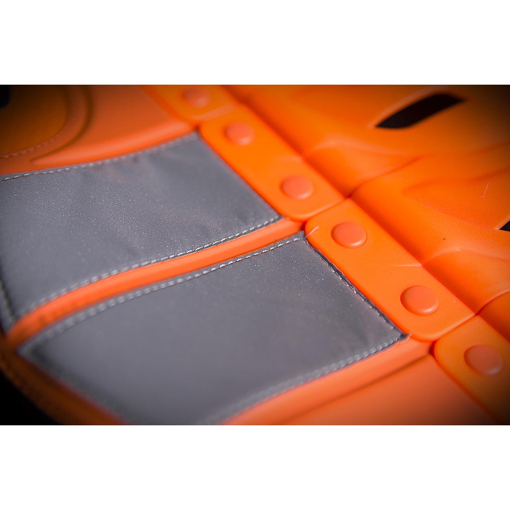 ICON Stryker Vest ORG - Close-Up of Side Details of Spine Plates