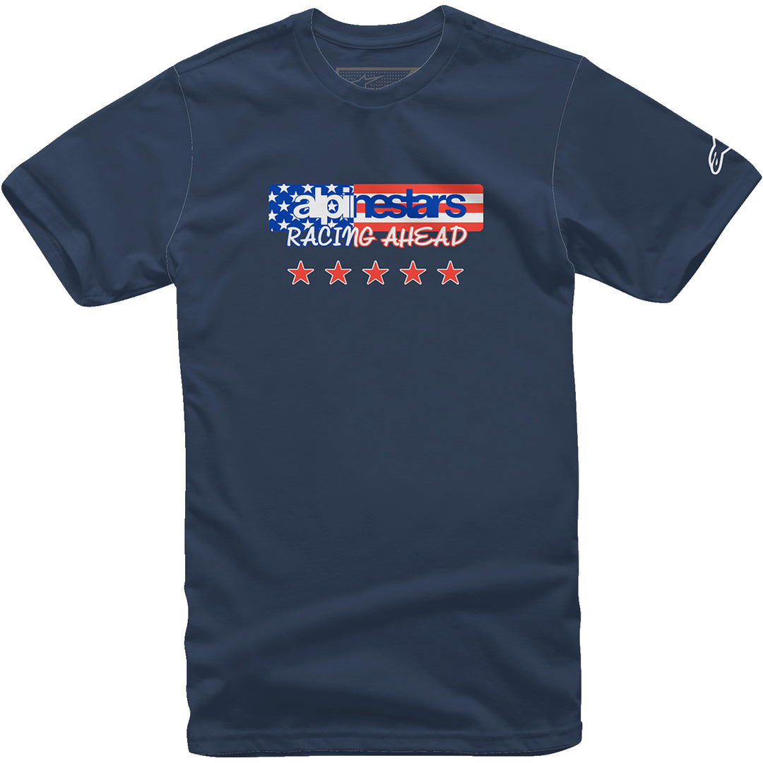 Alpinestars USA Again T-Shirt Navy - Front View
