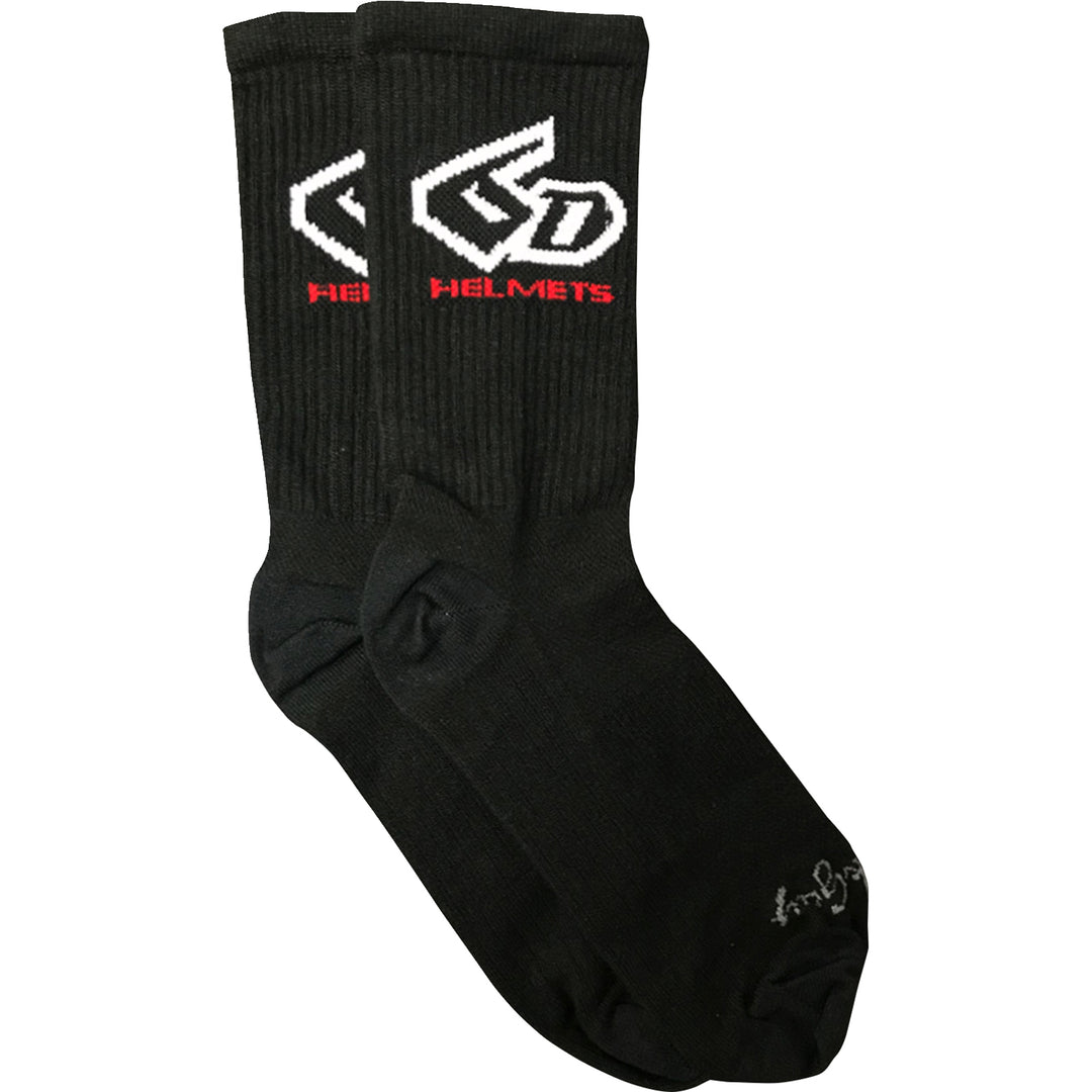 6D Helmets 6D Cycling Socks Black - Side View of Pair