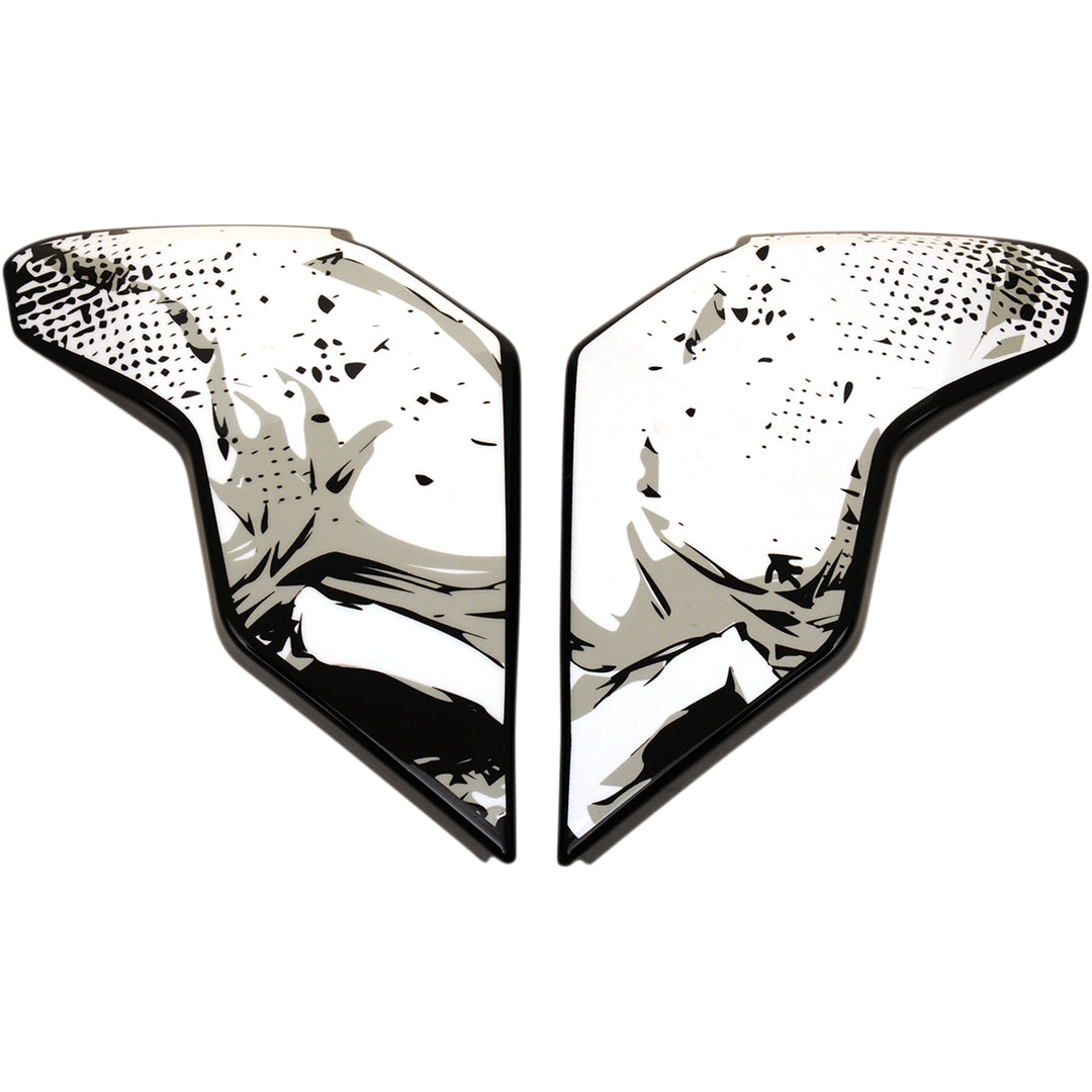 ICON Airflite™ Helmet Side Plates — Skull18 Black - Side View of Pair