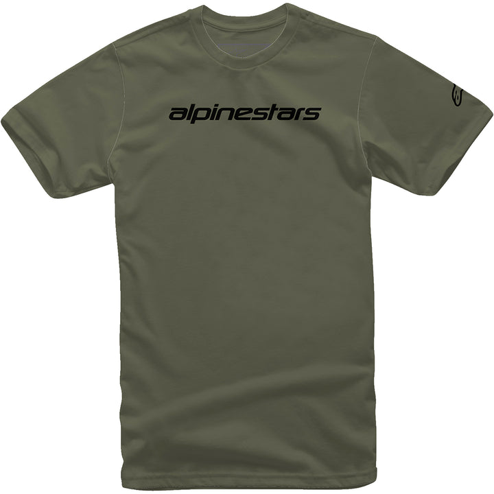 Alpinestars Linear Wordmark T-Shirt Military/Black - Front View