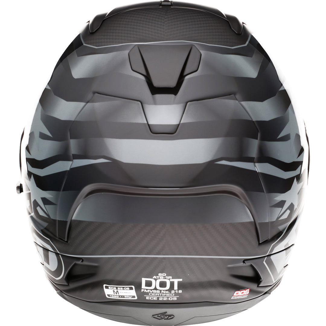 6D Helmets ATS-1R Patriot Helmet Black - Rear View
